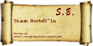 Staub Borbála névjegykártya